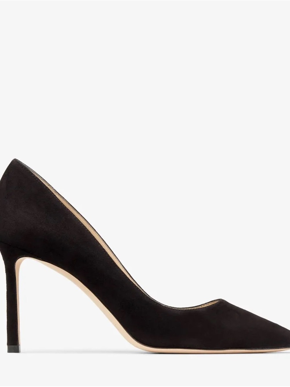 Jimmy Choo Black Suede Pointed-Toe Stiletto Pump